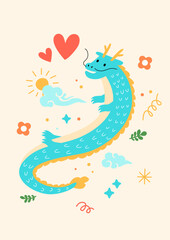 Korean New Year Illustration of the dragon.