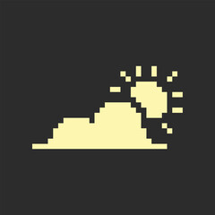 Fototapeta premium this is weather icon use one bit style in pixel art with simple color and black background ,this item good for presentations,stickers, icons, t shirt design,game asset,logo and your project.