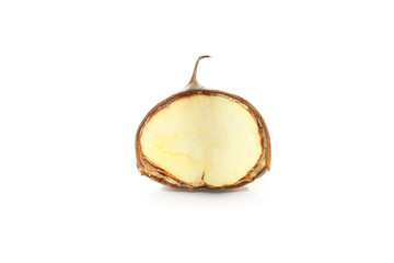 raw japanese chestnut isolated  on a white background