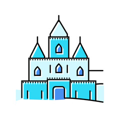 Obraz premium ice castle winter season color icon vector. ice castle winter season sign. isolated symbol illustration