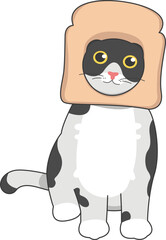 Cat Bread Vector Illustration 