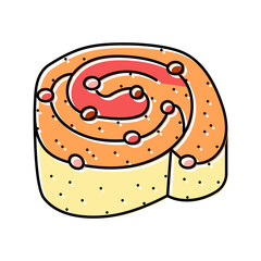 cranberry bun food meal color icon vector. cranberry bun food meal sign. isolated symbol illustration