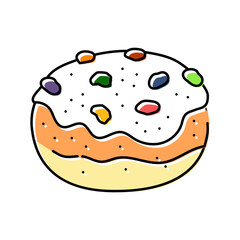 sweet bun food meal color icon vector. sweet bun food meal sign. isolated symbol illustration