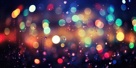 A banner with an abstract background of multicolored bokeh lights - obrazy, fototapety, plakaty