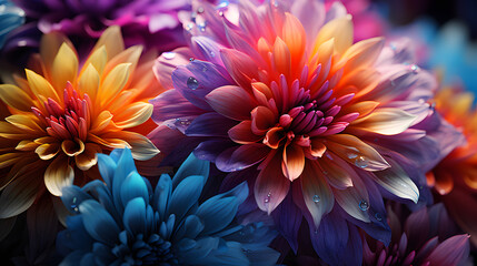 macro close-up photography of vibrant color flower as a creative abstract background, generative ai