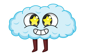 Cute Cloud Character Design Illustration