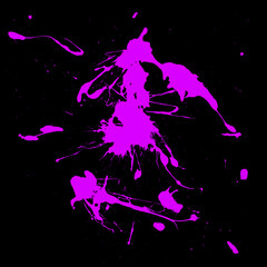 Purple ink splashes. Royalty high-quality free best stock image of pink blots and ink splashes isolated on black background. Grunge splatter, paint splash, liquid stains, abstract ink drops overlays