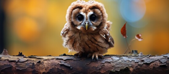 Baby Tawny Owl photographed up close.
