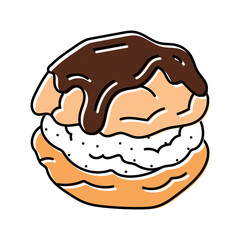 profiteroles sweet food color icon vector. profiteroles sweet food sign. isolated symbol illustration