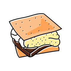 smores food snack color icon vector. smores food snack sign. isolated symbol illustration