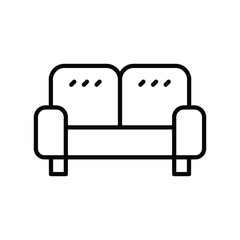 sofa icon with white background vector stock illustration