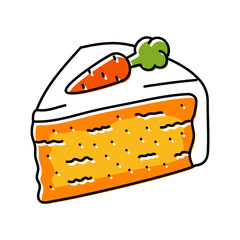 carrot cake slice food snack color icon vector. carrot cake slice food snack sign. isolated symbol illustration