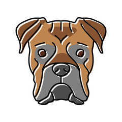 boxer dog puppy pet color icon vector. boxer dog puppy pet sign. isolated symbol illustration