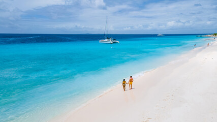 Klein Curacao Island with Tropical white beach at the Caribbean island of Curacao Caribbean, a...
