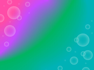 シャボン玉とネオンカラーなグラデーション背景