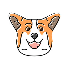 pembroke welsh corgi dog puppy pet color icon vector. pembroke welsh corgi dog puppy pet sign. isolated symbol illustration