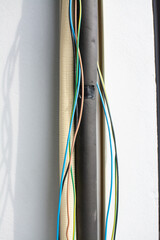 air conditioner hose with insulation. outdoor unit.