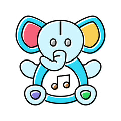 musical stuffed animal toy baby color icon vector. musical stuffed animal toy baby sign. isolated symbol illustration