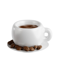 3D Illustration of Steaming Hot Coffee Bliss for Cozy Moments