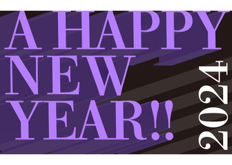 A HAPPY NEW YEAR 2024 年賀状 ハガキサイズ