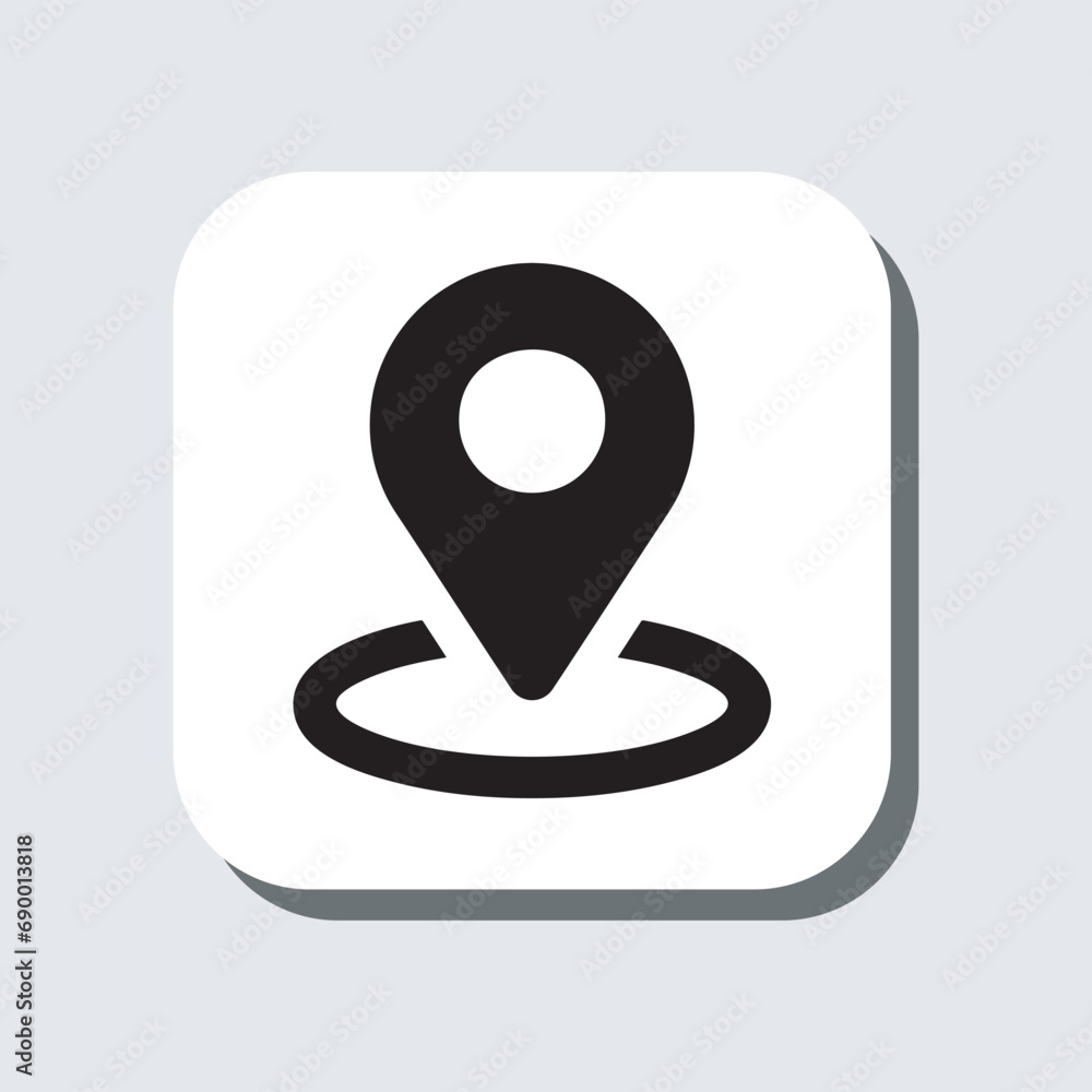 Poster location icon vector. pin sign symbol in trendy flat style. pointer vector icon illustration in squa