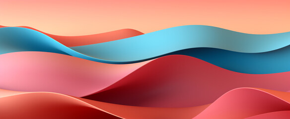 Gradient wave in motion colorful background 3d render High quality photo