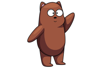 Cute Bear Character Design Illustration