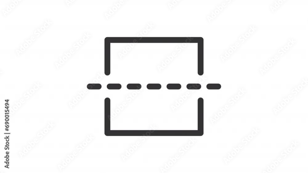 Poster 2d black simple thin line animation of horizon leveling, hd video with transparent background, seaml