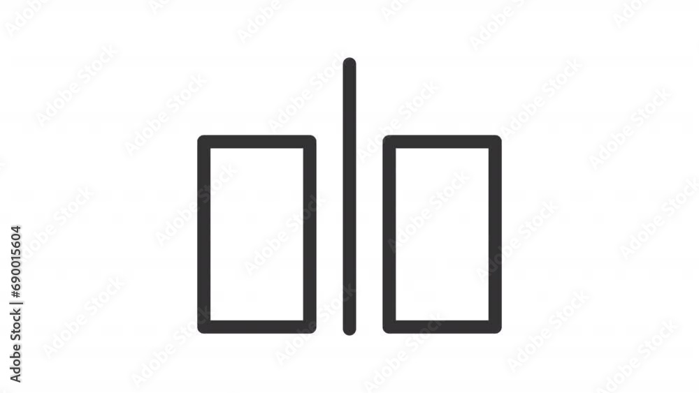 Poster 2d black simple thin line animation of compare icon, hd video with transparent background, seamless 