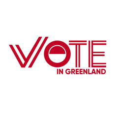vote word Greenland style with check mark, vector illustration - obrazy, fototapety, plakaty