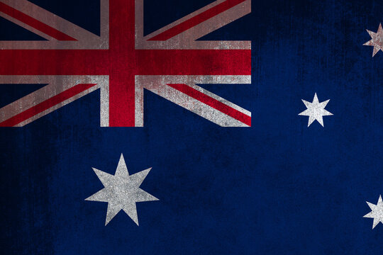 Flag of Australia, Australia National Grunge Flag, High Quality fabric and Grunge Flag Image. Fabric flag of Australia. Australia flag.

