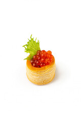 red caviar on a white background