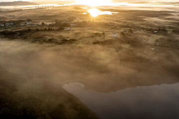 Aerial view of Bonny Glen by Portnoo in County Donegal - Ireland