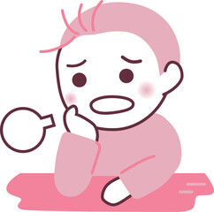 ため息をついて困っている人のイラスト