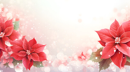 Elegance in Bloom: Red Poinsettia Design on White  background ai generated