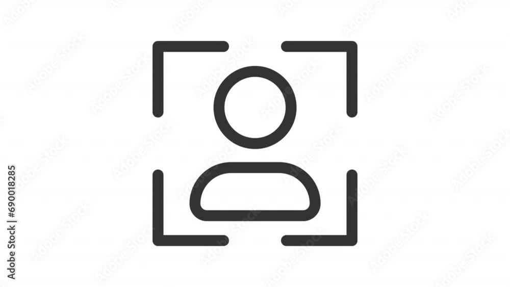 Poster pack of black icon simple animations representing focus, hd video with transparent background, seaml