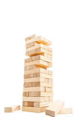 Jenga on white background