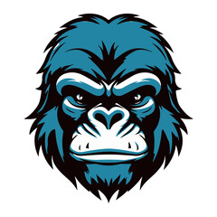 Gorilla Portrait Sticker, Gorilla head mascot logo illustration, Gorilla character, generative ai