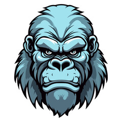Gorilla Portrait Sticker, Gorilla head mascot logo illustration, Gorilla character, generative ai
