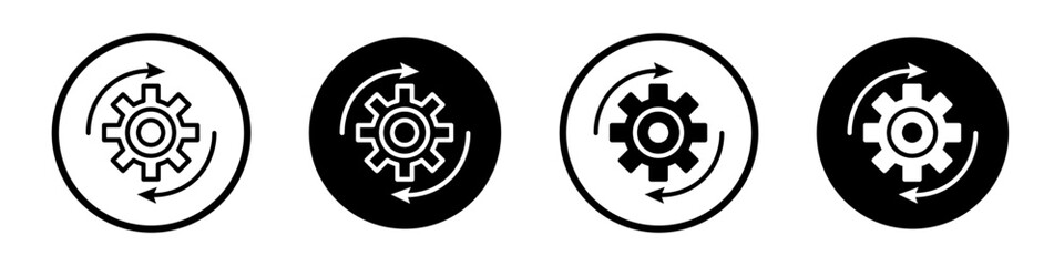 Data recovery icon set. reset settings button vector symbol in black filled and outlined style. - obrazy, fototapety, plakaty