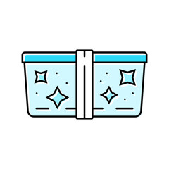 lunch box kids container color icon vector. lunch box kids container sign. isolated symbol illustration