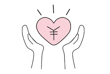 ハートを持つ手