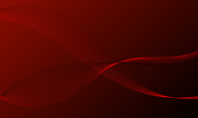 red business lines wave curves with smooth gradient abstract background