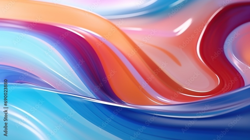 Aufkleber abstract liquid and neon colorful wave design background. created with generative ai