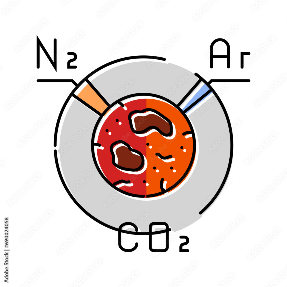 Poster martian atmosphere mars planet color icon vector. martian atmosphere mars planet sign. isolated symb