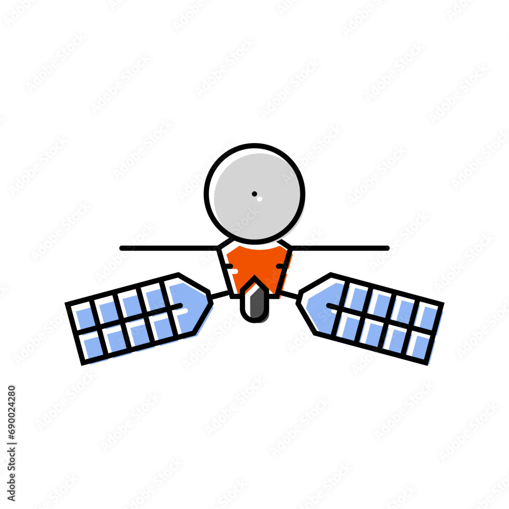Poster mars reconnaissance orbiter planet color icon vector. mars reconnaissance orbiter planet sign. isola