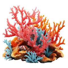 Fototapeta na wymiar Coral reef isolated on transparent background, png
