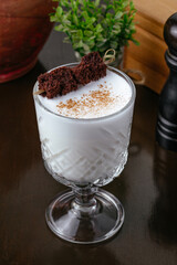 warm milk Christmas cocktail in a glass