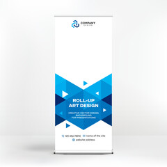 Roll-up banner design, modern design for outdoor advertising of goods, mobile portable stand