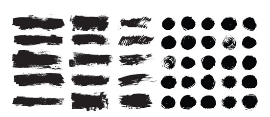 Vector black paint, ink brush stroke, brush, line or texture. Dirty artistic design element, box, frame or background for text.
